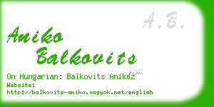 aniko balkovits business card